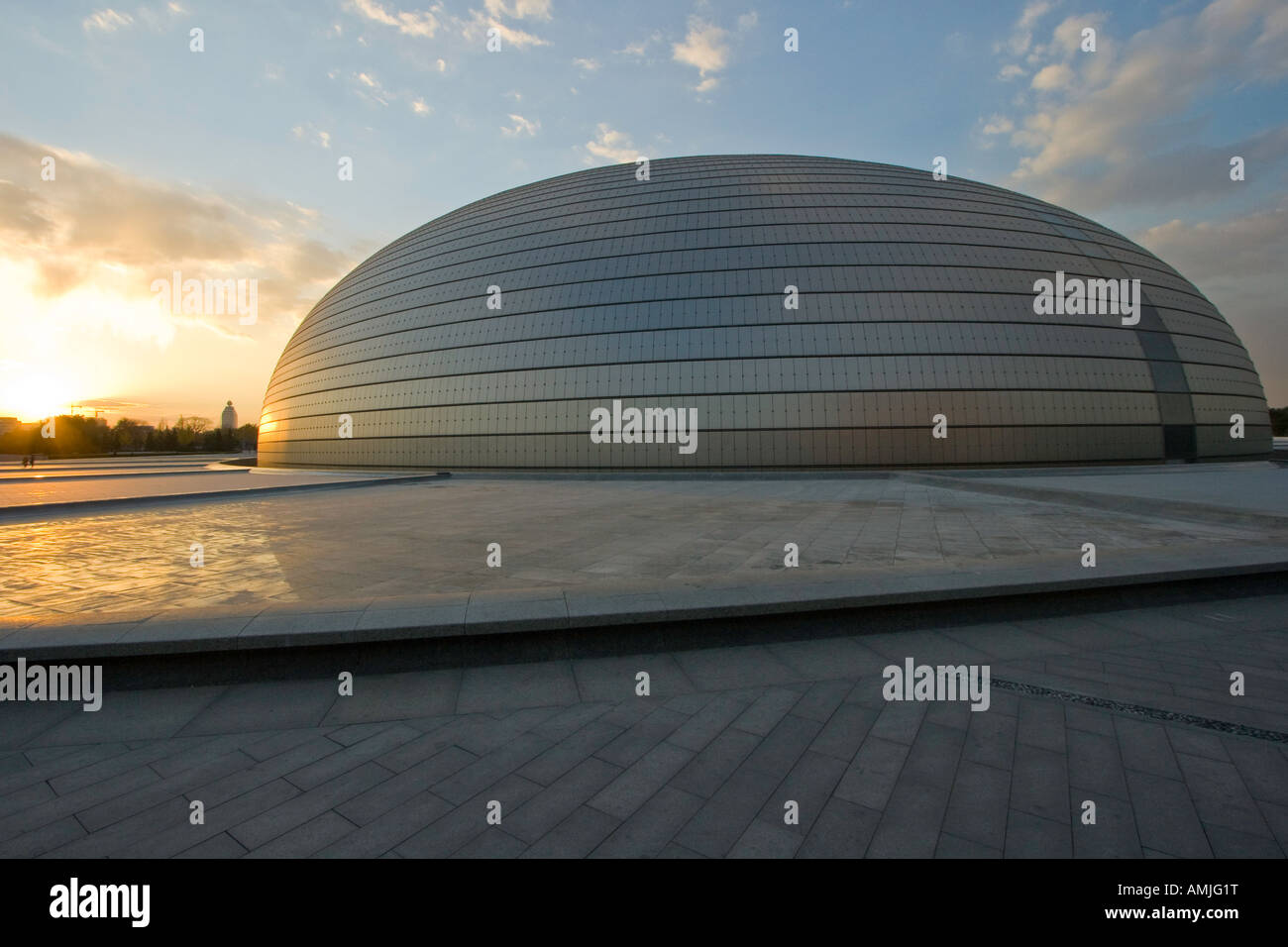 National Centre for the Performing Arts Building au coucher du soleil Beiijing Chine Banque D'Images