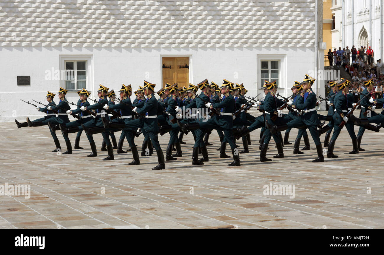 Changement de garde à la place de la Cathédrale, Moscou, Russie Banque D'Images