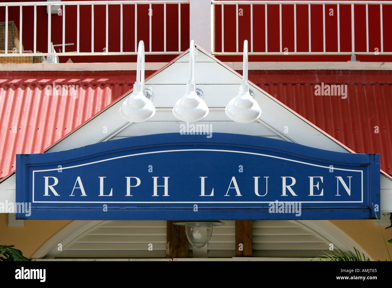Ralph Lauren boutique sign Gustavia St Barts Banque D'Images