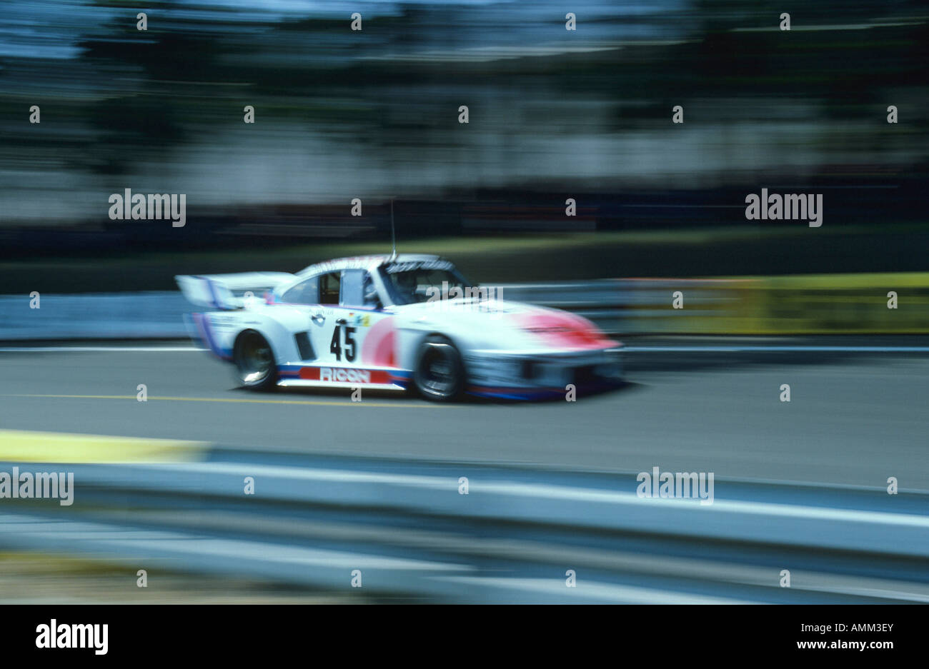 Porsche 935 de Ricoh en vitesse, 24h du Mans, 1978, France. Banque D'Images