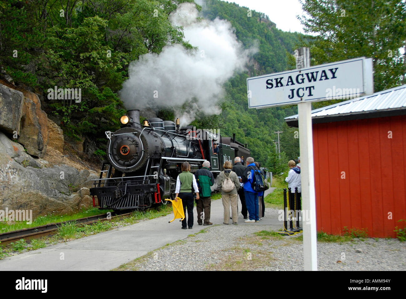 White Pass Yukon Route Railroad Skagway AK Alaska United States US Inside Passage voyage vacances tourisme d'excursion Banque D'Images