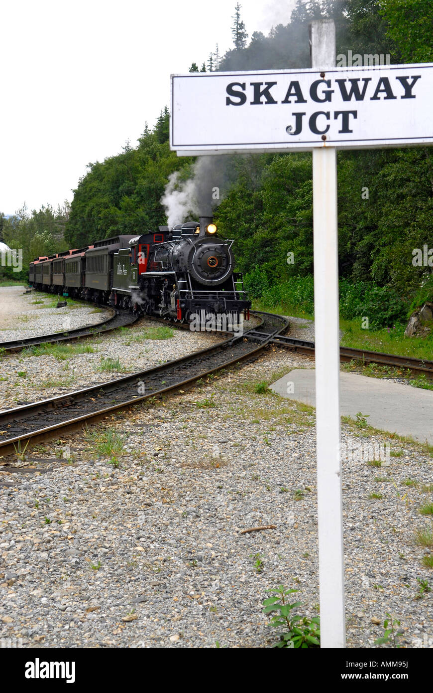 White Pass Yukon Route Railroad Skagway AK Alaska United States US Inside Passage voyage vacances tourisme d'excursion Banque D'Images