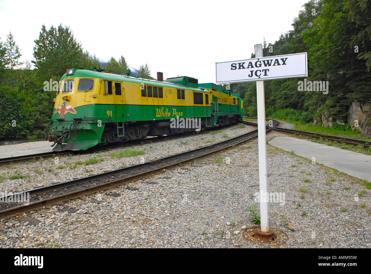 White Pass Yukon Route Railroad Skagway AK Alaska United States US Inside Passage voyage vacances tourisme d'excursion Banque D'Images