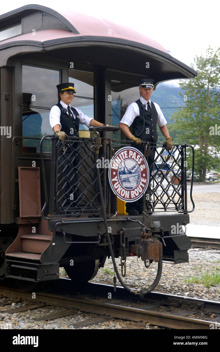 White Pass Yukon Route Railroad Skagway AK Alaska United States US Inside Passage voyage vacances d''excursion touristique Banque D'Images