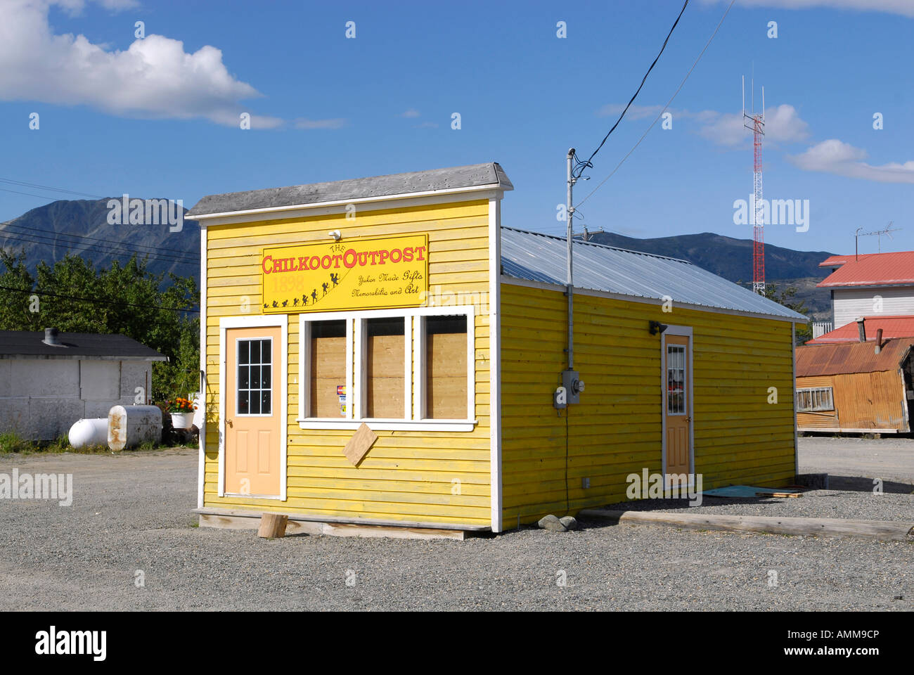 Avant-poste historique Boutique Magasin en ville de Carcross Yukon YT sur route du Klondike Sud Canada voyage touristique vacances Banque D'Images