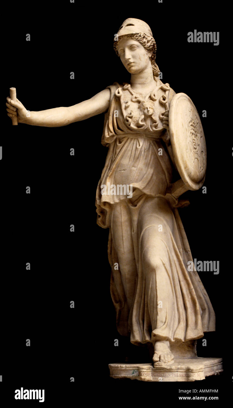 Athene Athena Minerva Grèce grec rome déesse romaine de la sagesse de la civilisation, de l'Artisanat du tissage des connaissances techniques de guerre Banque D'Images