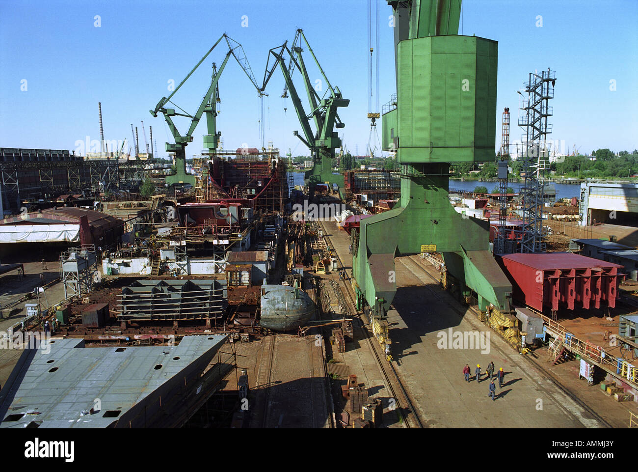 Le chantier naval de Gdansk, Pologne Banque D'Images