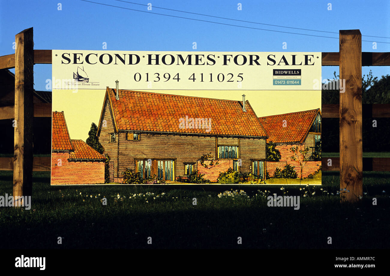 Deuxième Maison à vendre sur une ancienne ferme, Bawdsey, UK. Banque D'Images