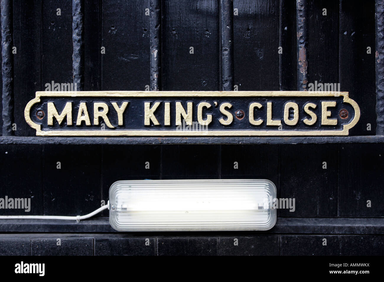 Signer pour Mary King's Close, Édimbourg Banque D'Images