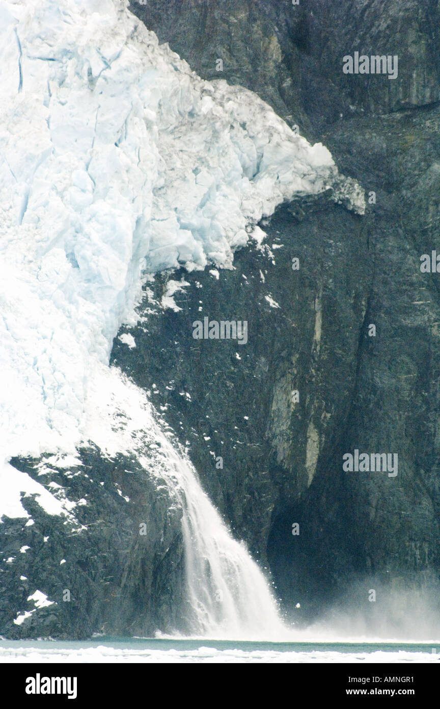 SEWARD ALASKA KENAI FJORDS NATIONAL PARK le vêlage des glaciers Banque D'Images