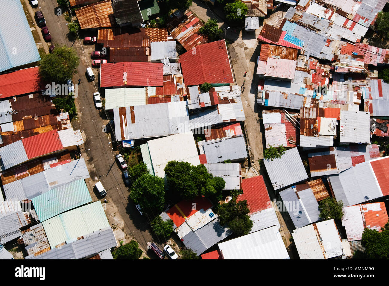 Maisons bidonvilles, Panama City, Panama Banque D'Images