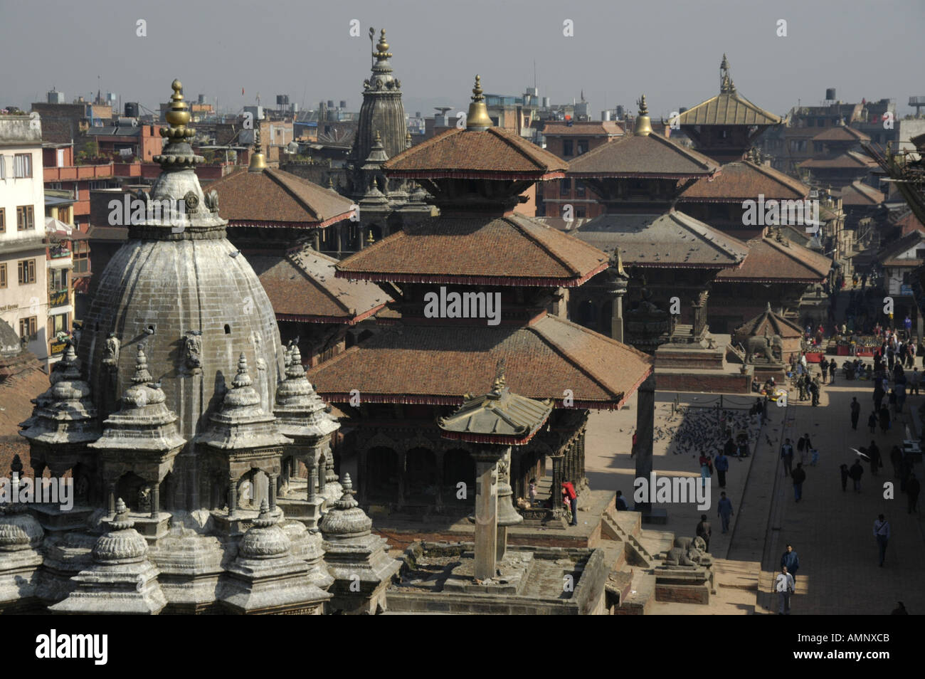 Vue sur les toits des temples du Népal Katmandou Patan Banque D'Images