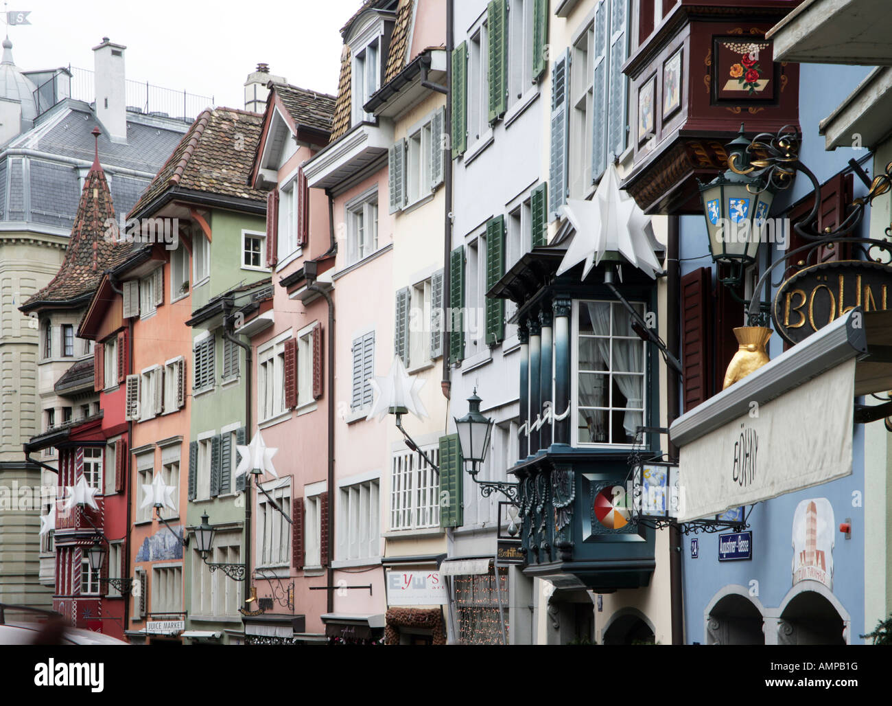 Augustiner Gasse la vieille ville de Zurich Banque D'Images