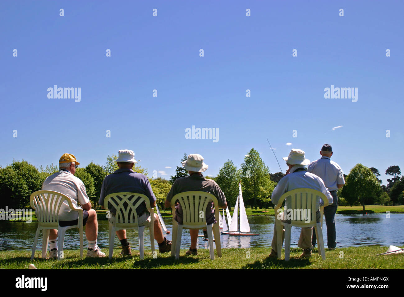 Yachting Modèle Modèle Yacht Club de Christchurch à Hagley Park Lake Victoria canterbury ile sud Nouvelle Zelande Banque D'Images