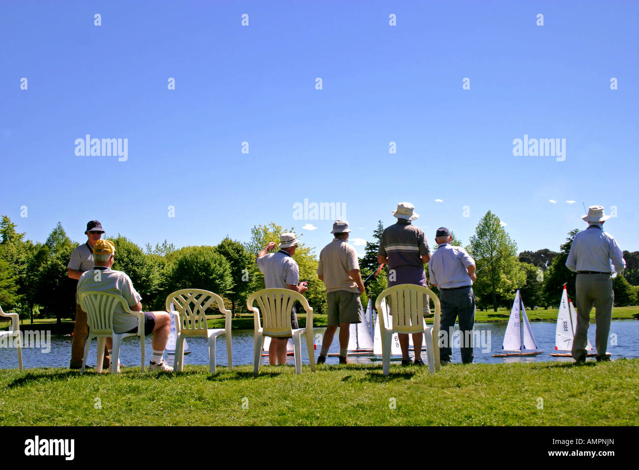 Yachting Modèle Modèle Yacht Club de Christchurch à Hagley Park Lake Victoria canterbury ile sud Nouvelle Zelande Banque D'Images