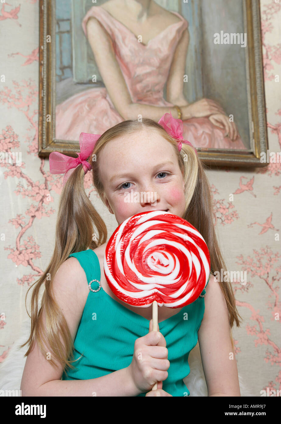 Girl with Lollipop Banque D'Images