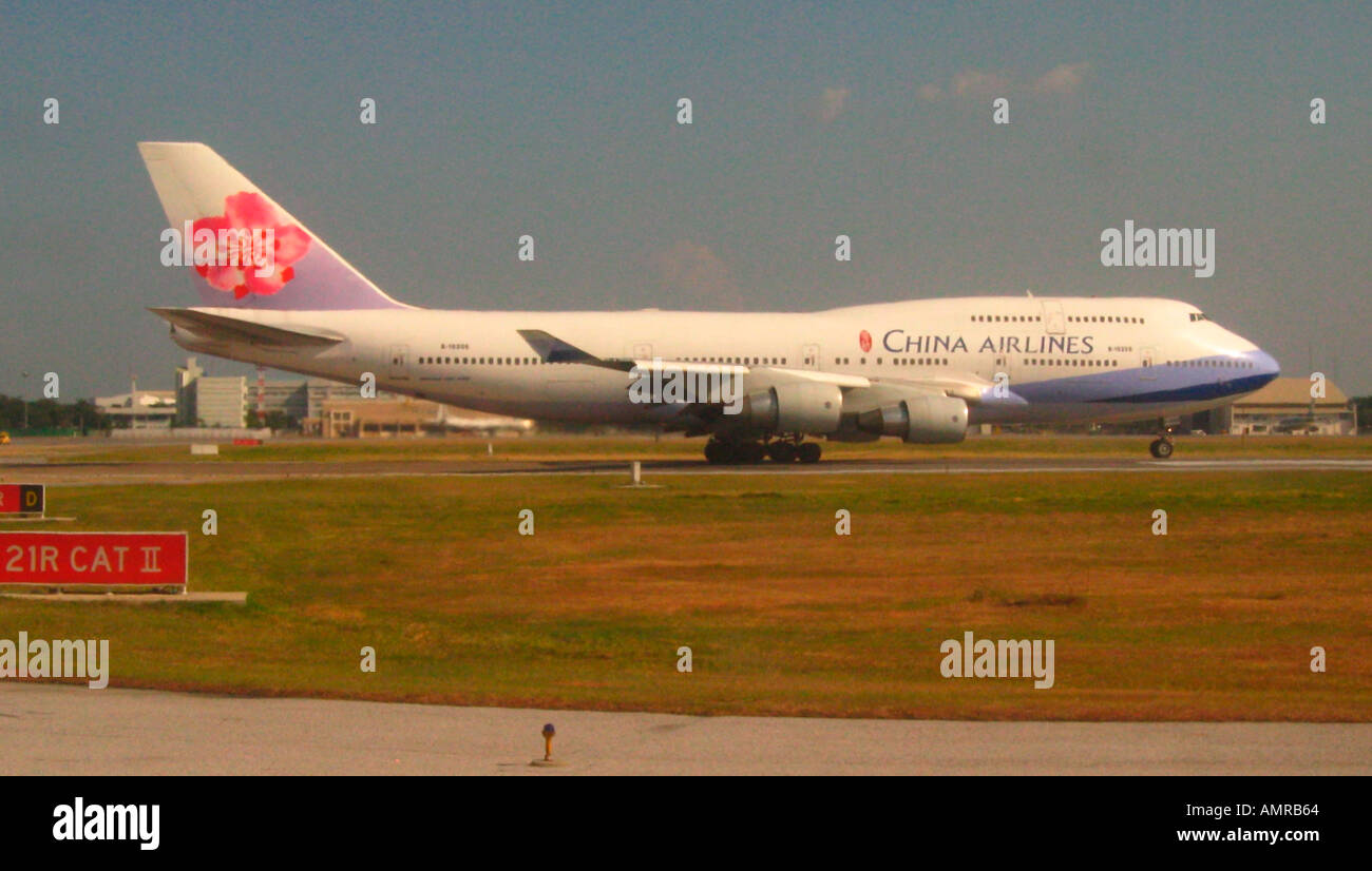 China Airlines Boeing 747-400 de l'Aéroport International de Don Muang Bangkok Thaïlande Banque D'Images