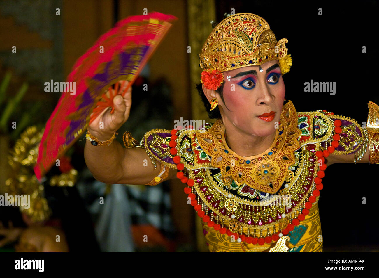 Danseur traditionnel du Palais d'Ubud Bali Indonesia Banque D'Images