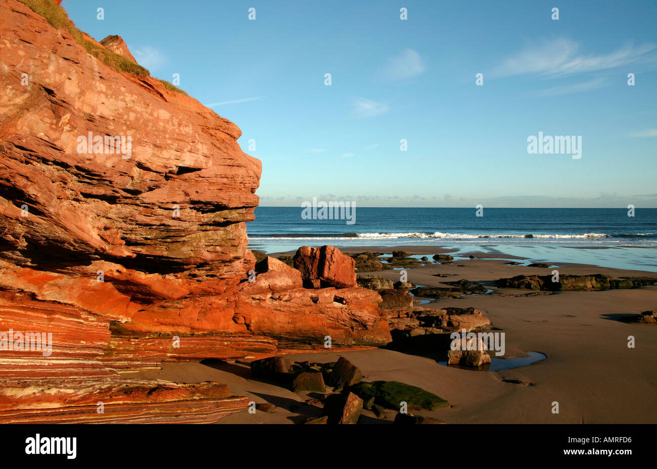 Pease bay beach région des Scottish Borders en Écosse Banque D'Images