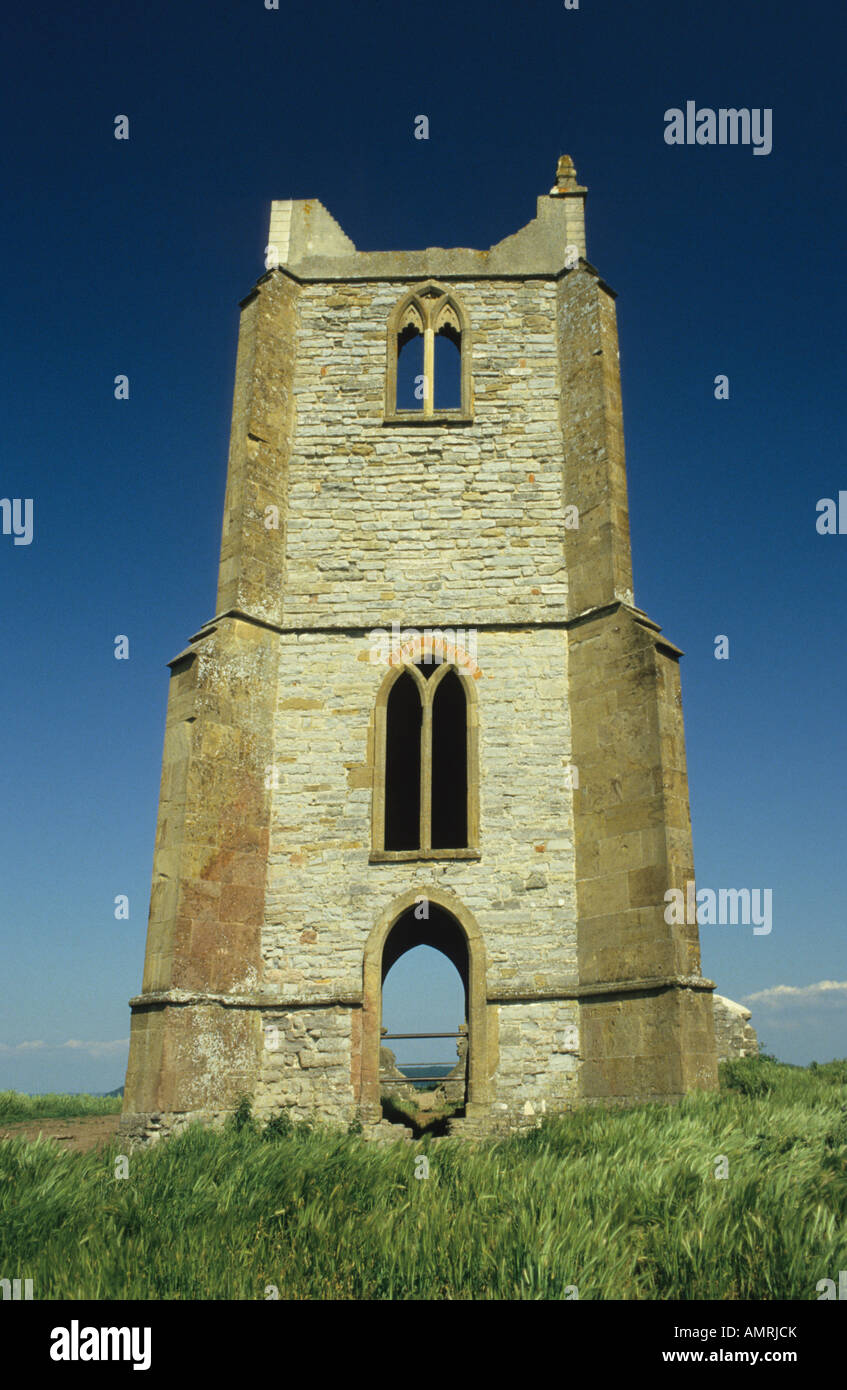 Burrow Mump (National Trust), Somerset, Royaume-Uni. Banque D'Images