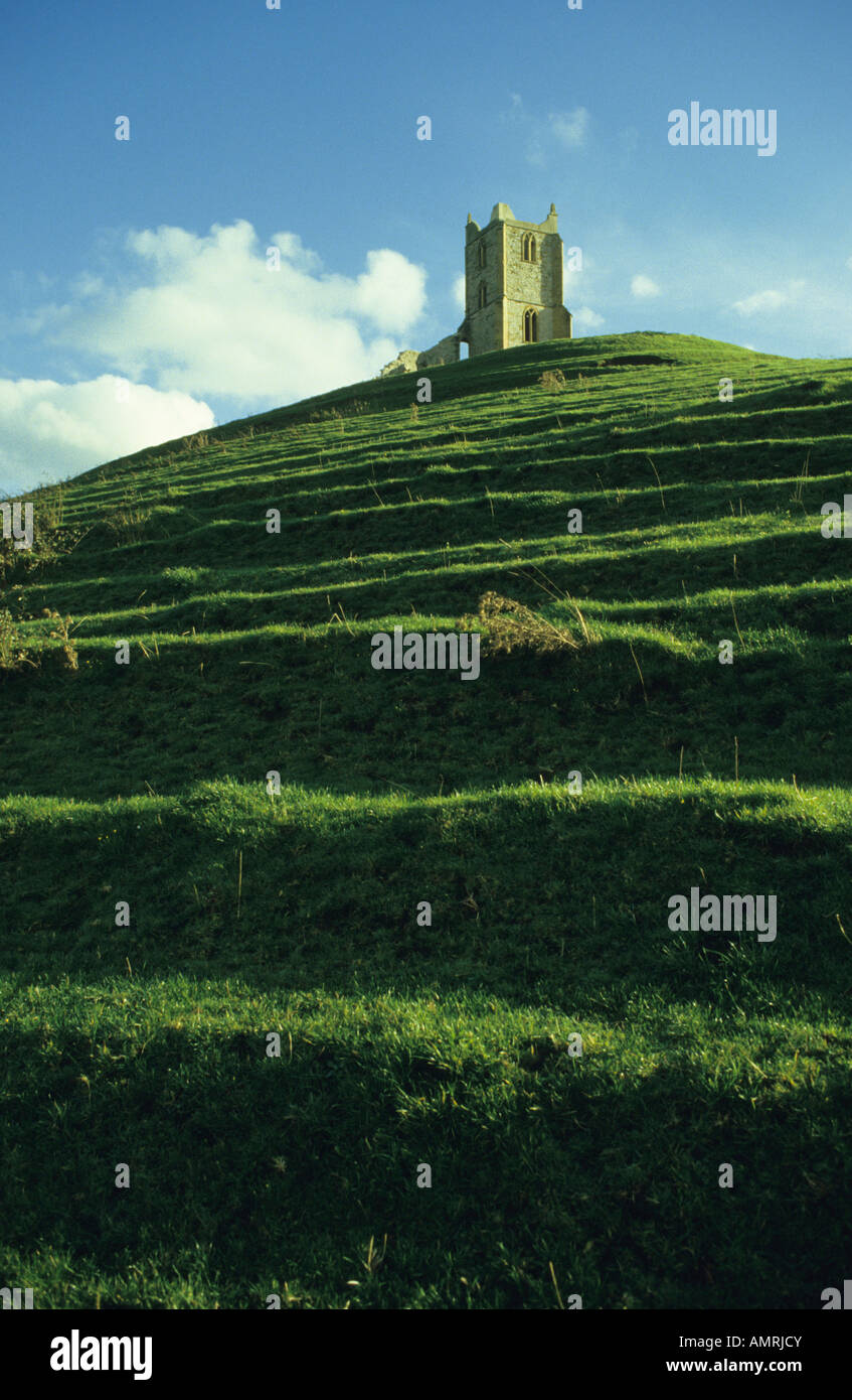 Burrow Mump (National Trust), Somerset, Royaume-Uni. Banque D'Images
