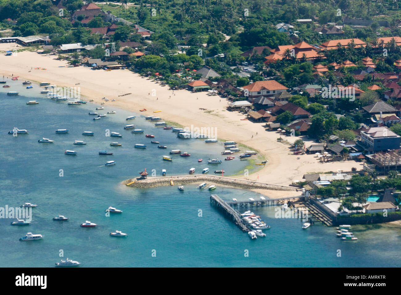 Vue aérienne de la plage de Nusa Dua Bali Indonésie Banque D'Images