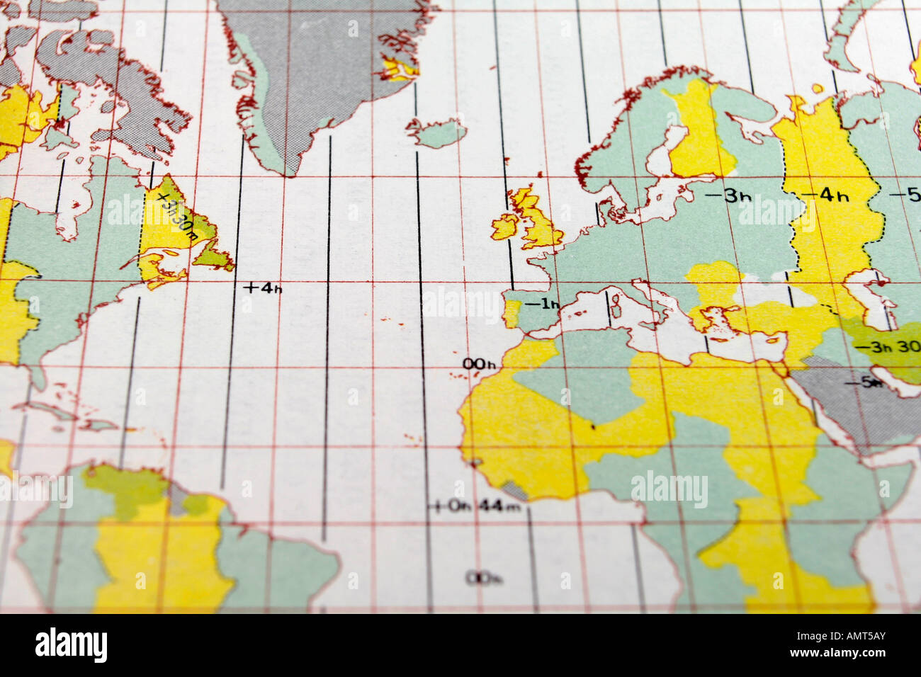 Tableau des zones de l'heure normale de l'Atlantique Photo Stock Alamy