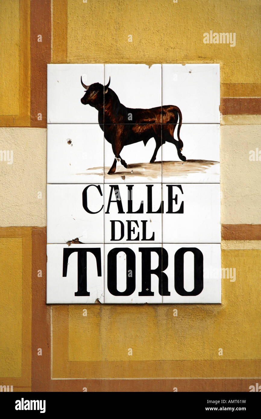 Plaque de rue, Madrid, Espagne Banque D'Images