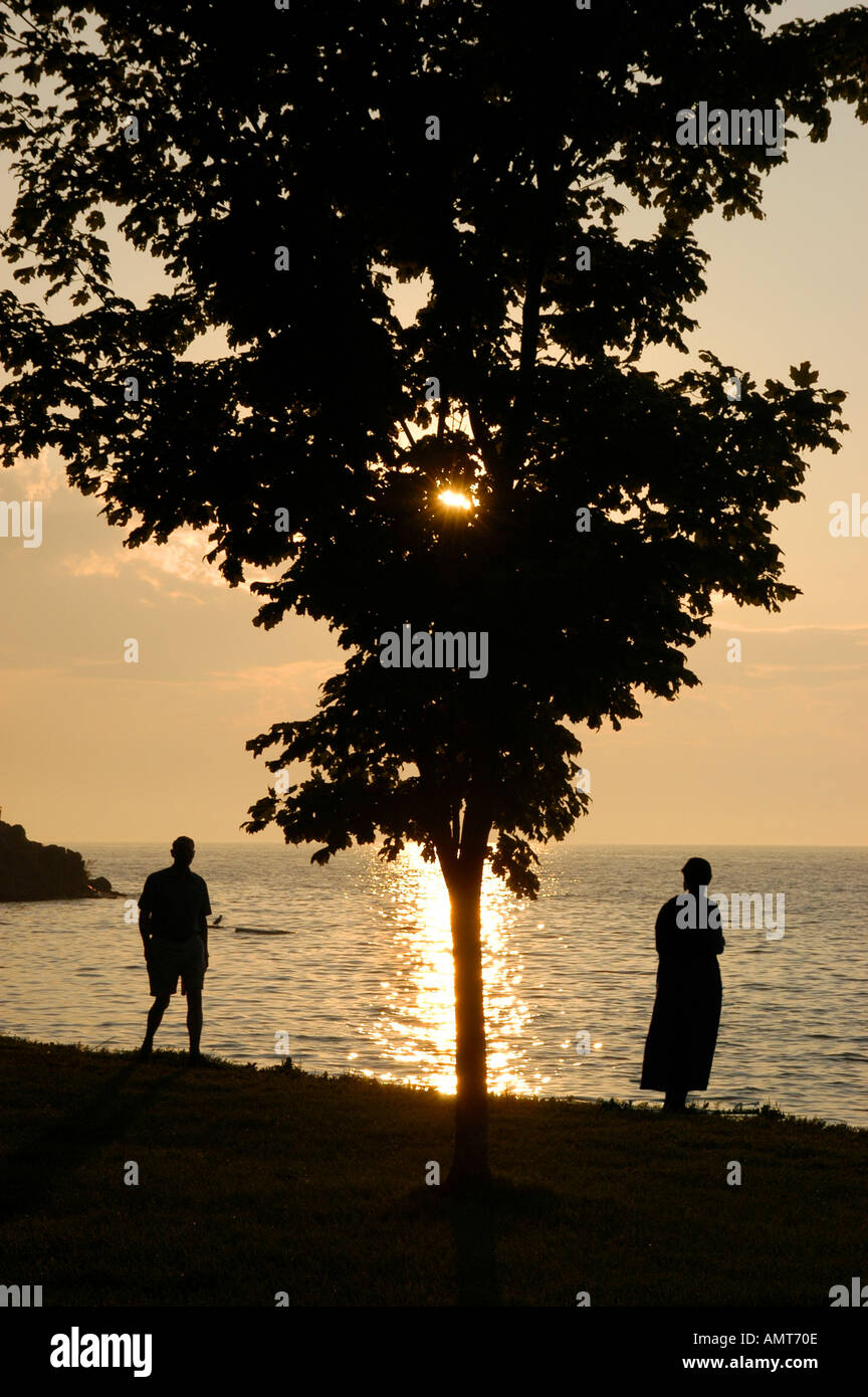 Homme et femme sur la plage Banque D'Images