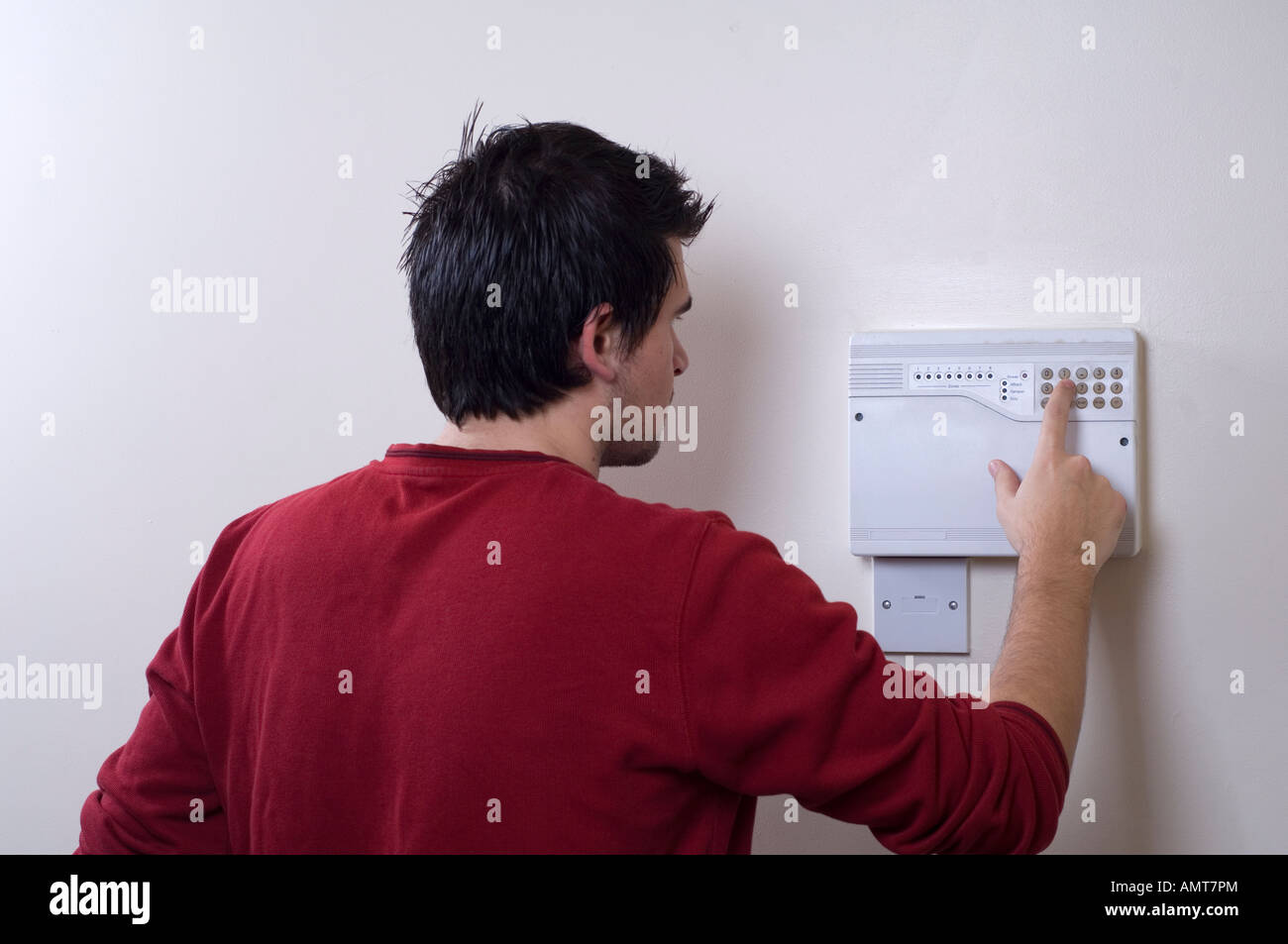 Réglage de l'alarme dissuasion homme intrus Banque D'Images