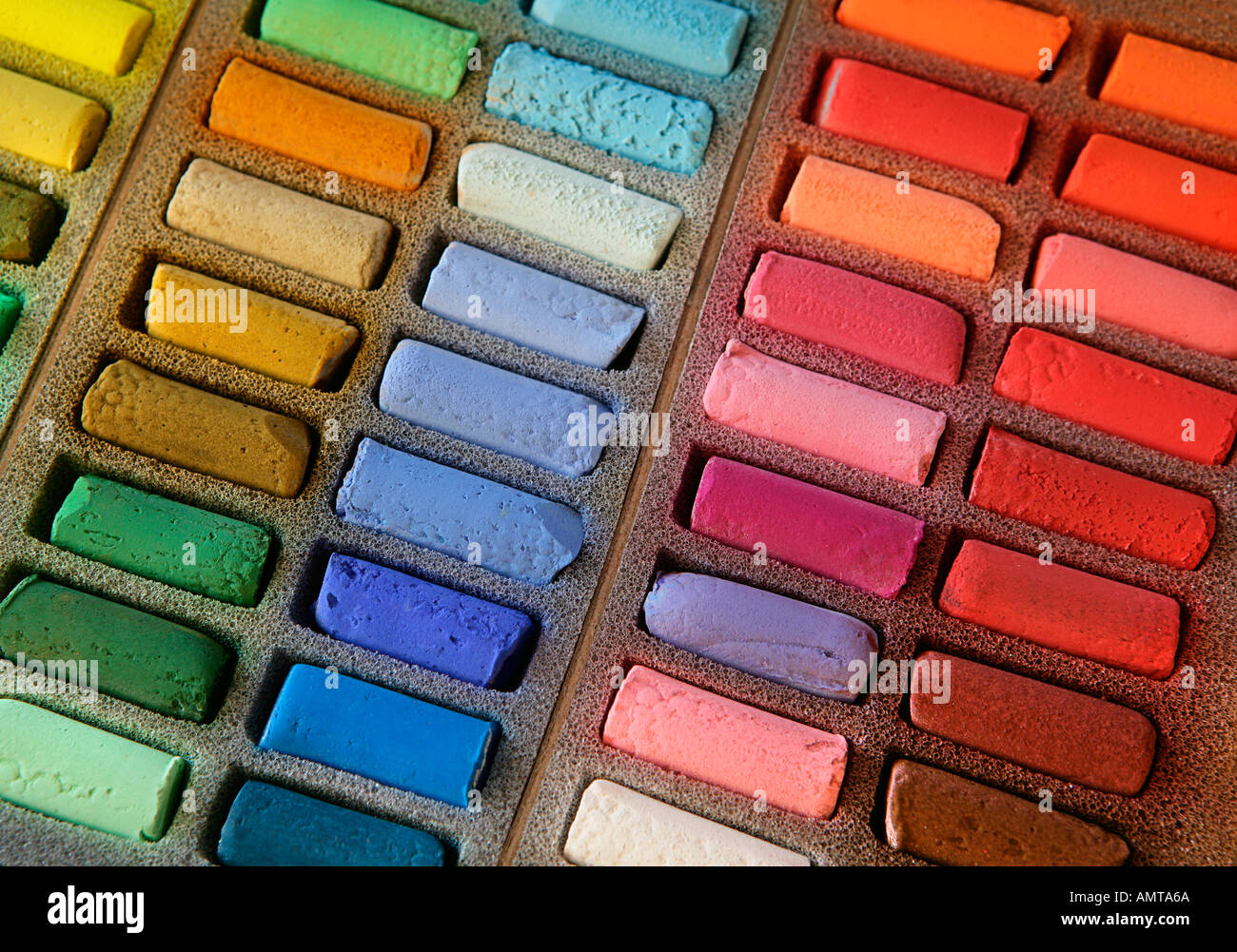Un ensemble de couleurs pastel de l'artiste Banque D'Images