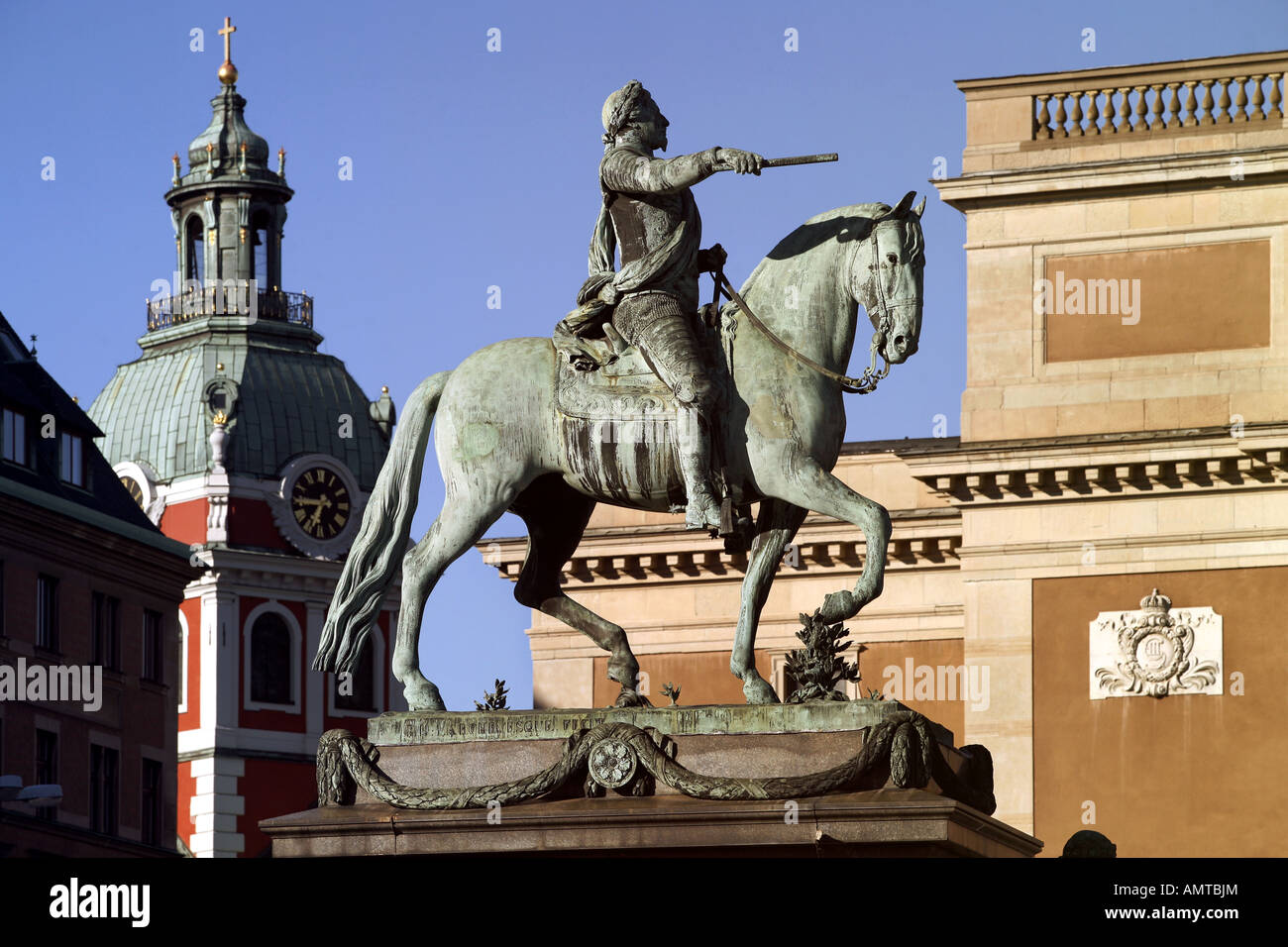 Statue de Gustav Adolf, Stockholm, Suède Banque D'Images