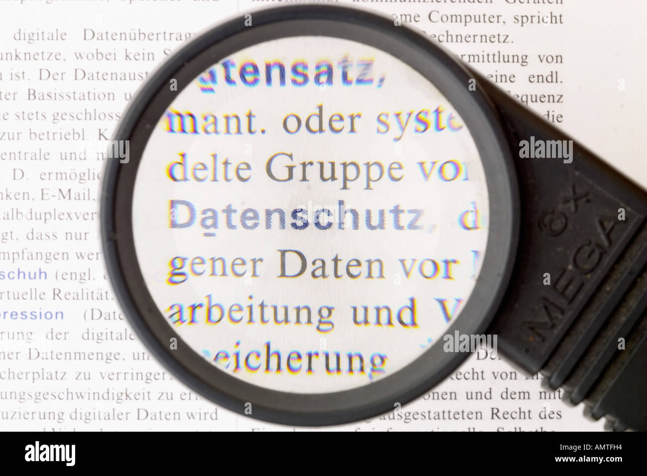 La sécurité des données, mot allemand, Banque D'Images