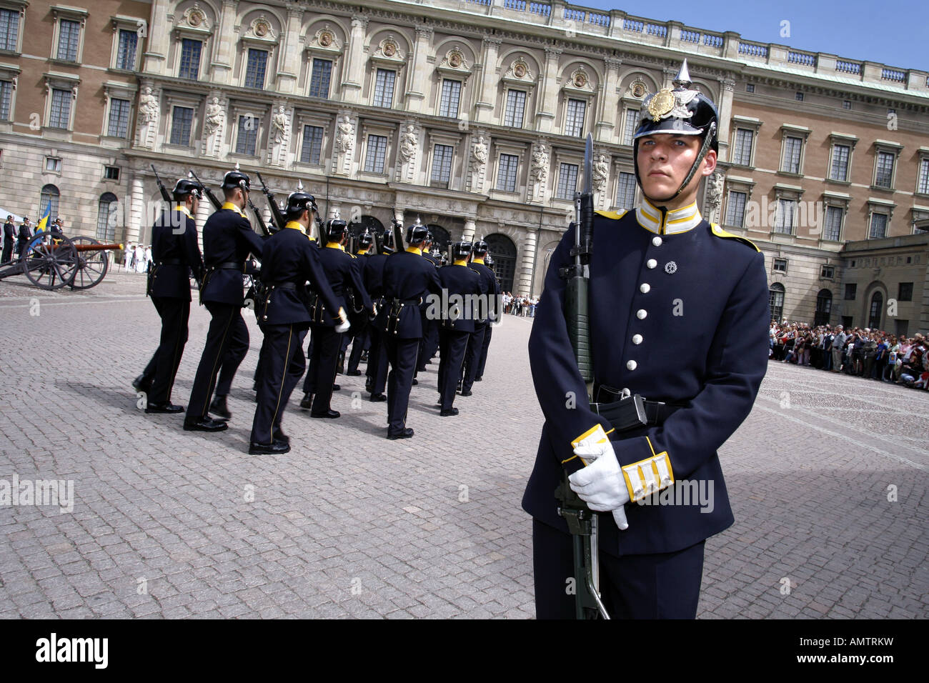Parade, Palais de Stockholm, Stockholm, Suède, Stadsholmen Banque D'Images