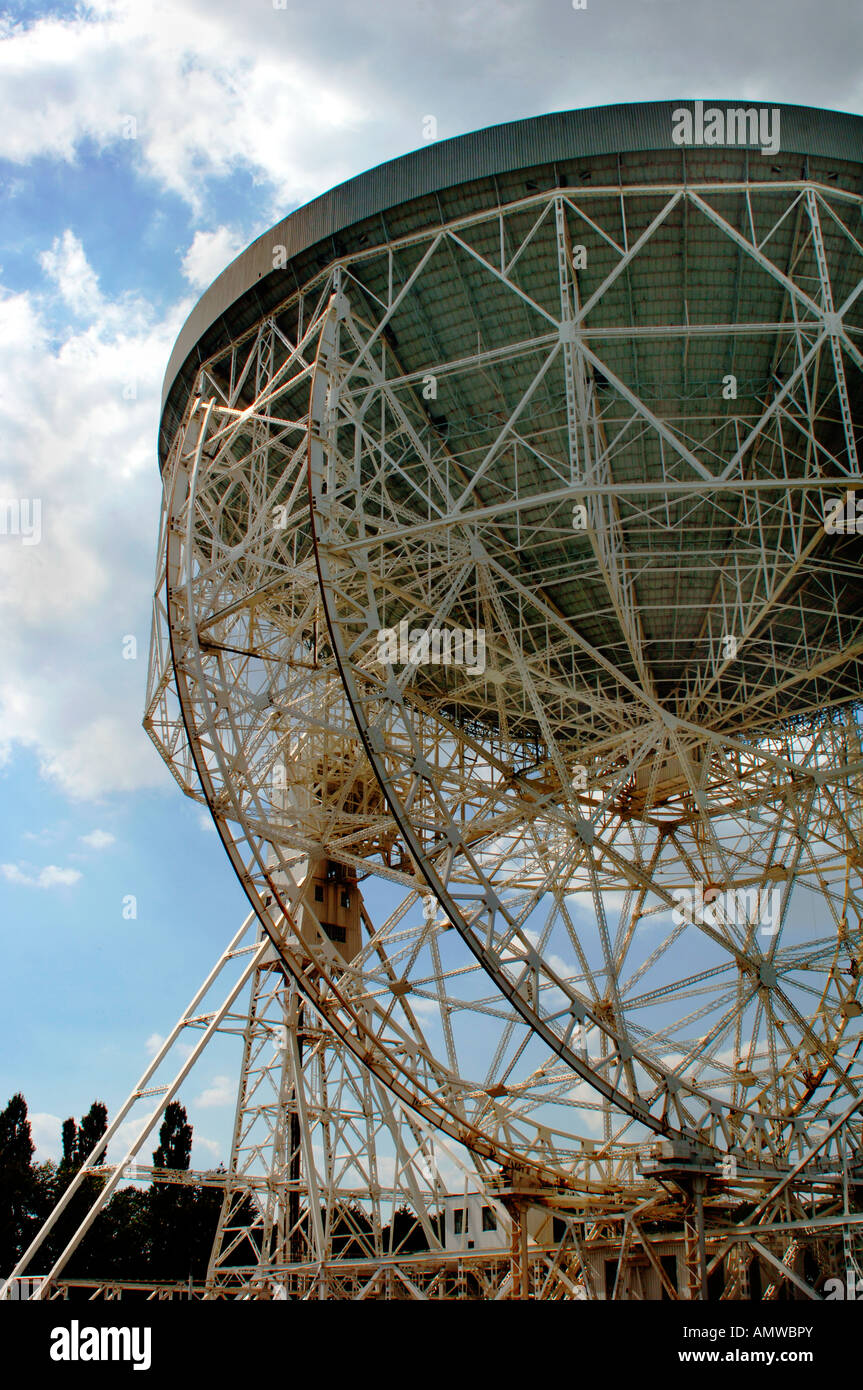 Le radiotélescope de Jodrell Bank. Banque D'Images