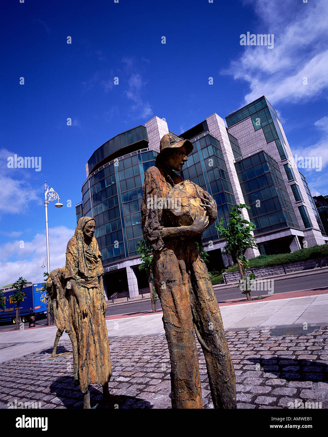 Sculpture à trimestre financier Dublin Ireland Banque D'Images