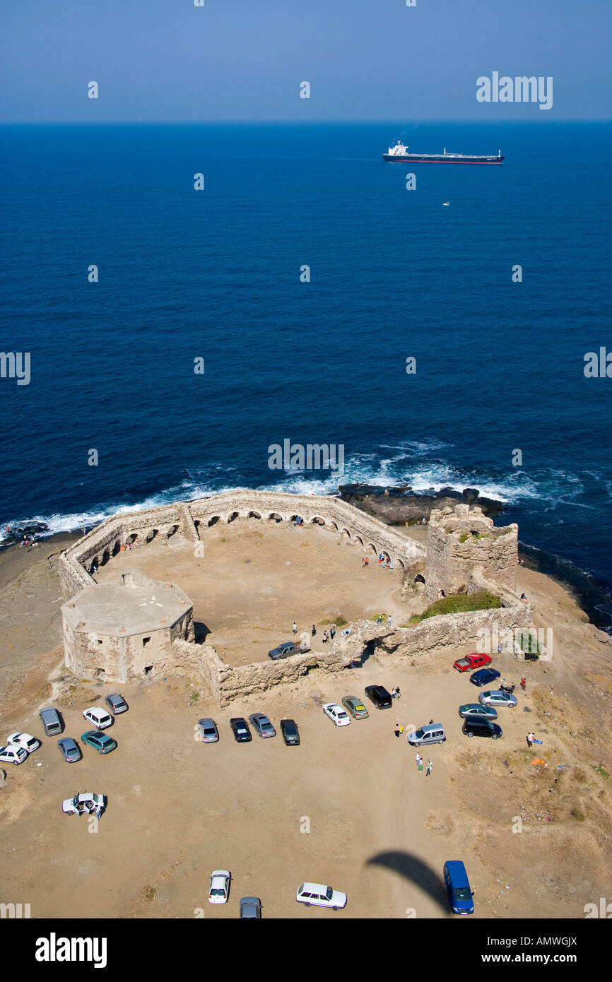 Antenne forteresse Rumelifeneri côté mer Noire du Bosphore Istanbul Turquie Banque D'Images