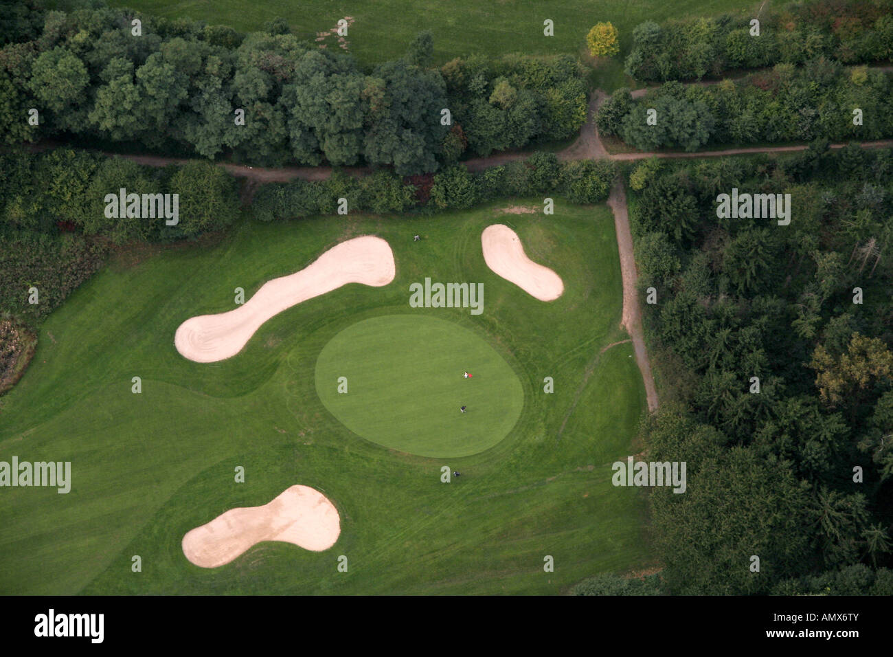 Sur le terrain de golf vont de ci-dessus, l'Allemagne, en Rhénanie du Nord-Westphalie, Leverkusen Banque D'Images