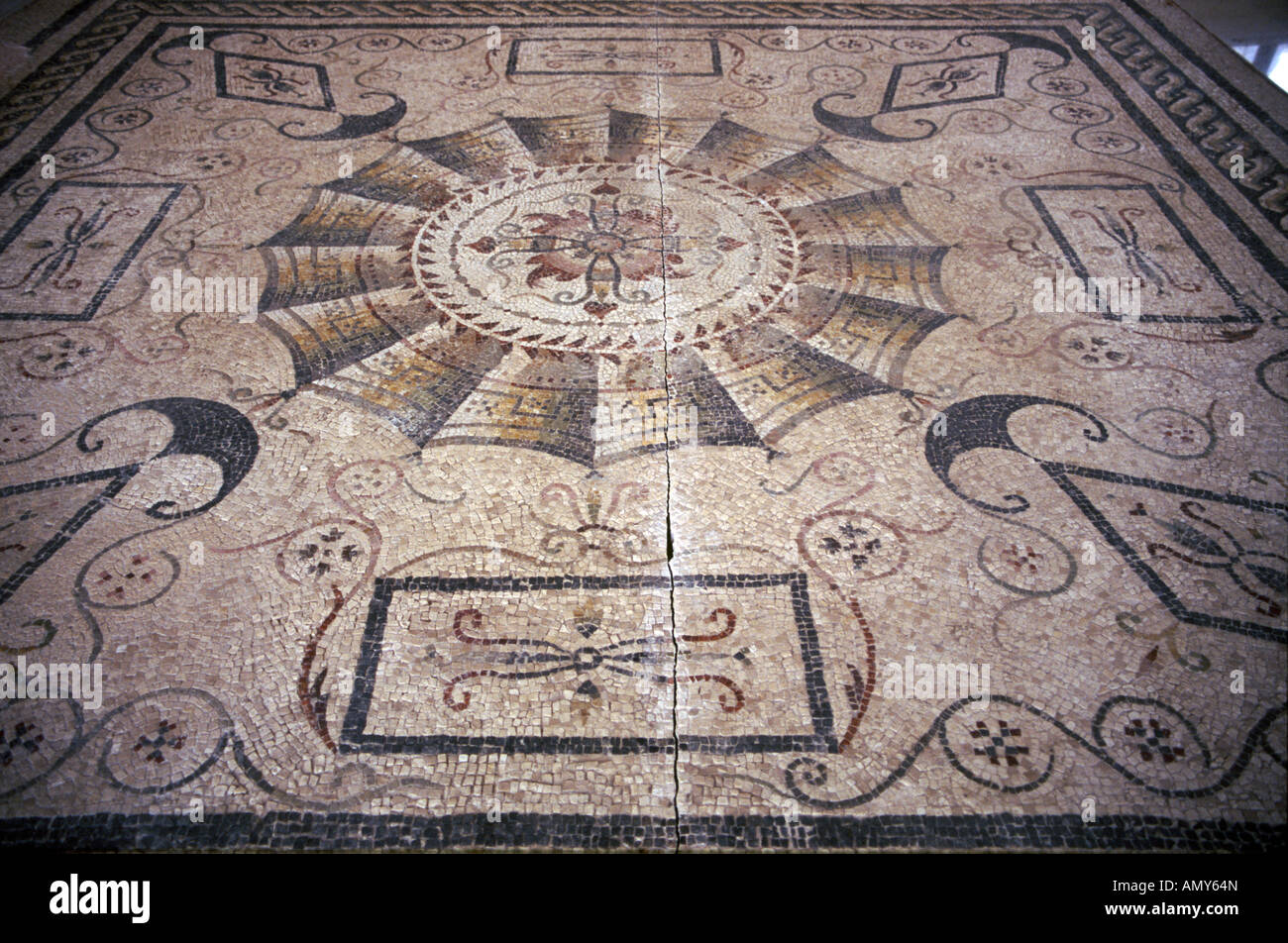 Mosaïque romaine à l'Italie des Pouilles d'Egnazia Banque D'Images