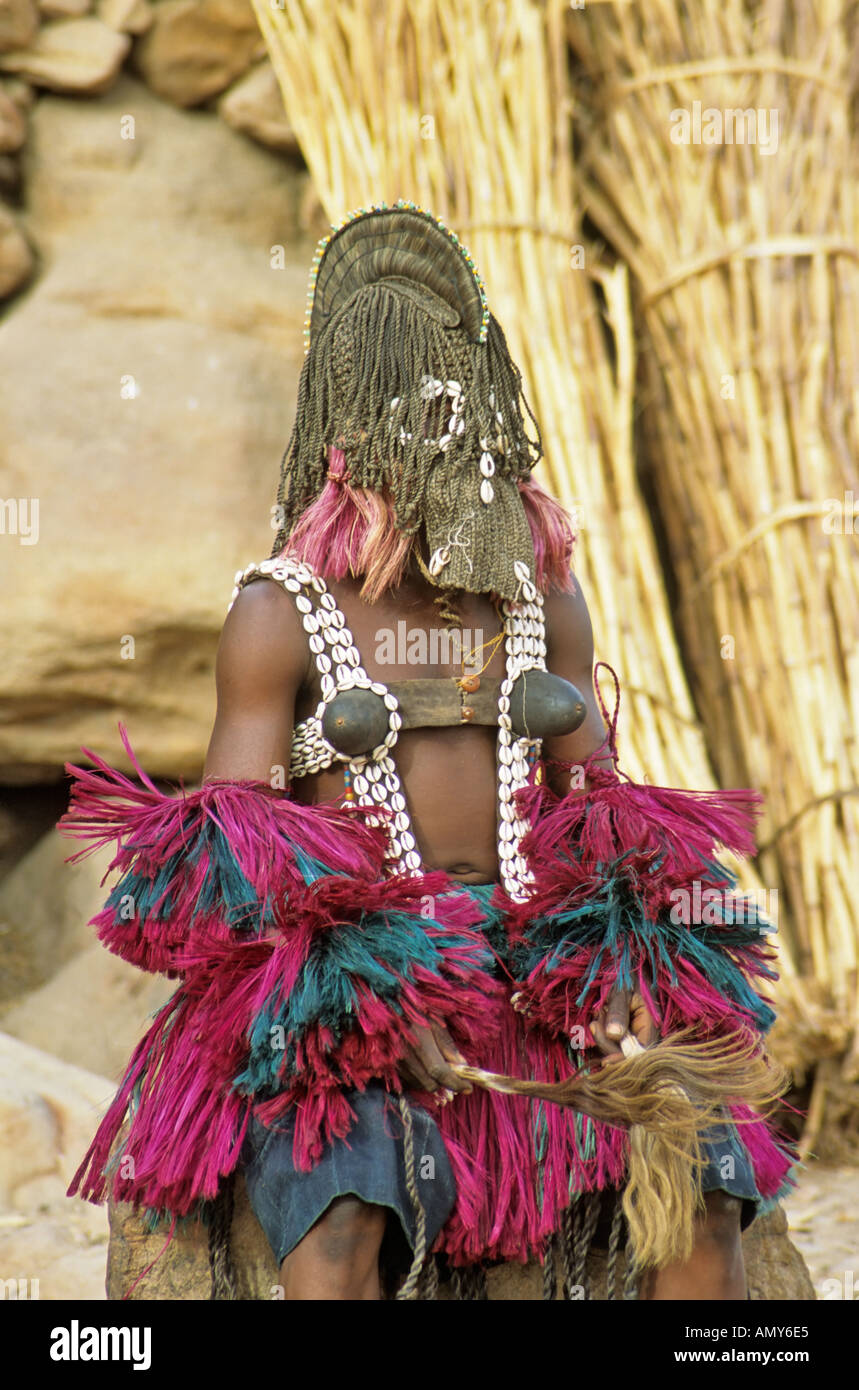 Danse des masques dogons, Tirelli, Mali Banque D'Images