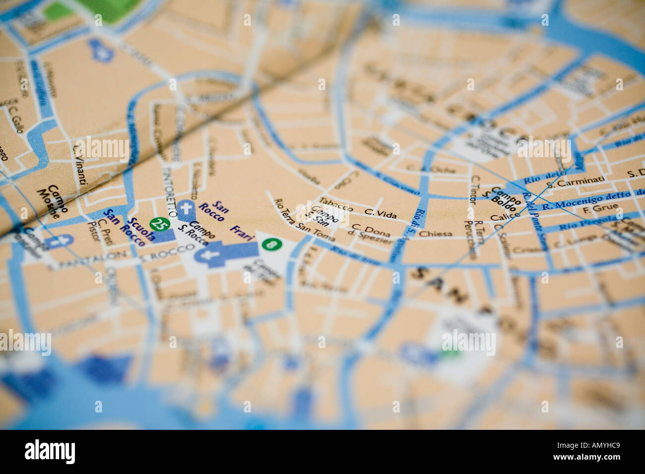 Carte en papier de la ville de Venise Italie Banque D'Images