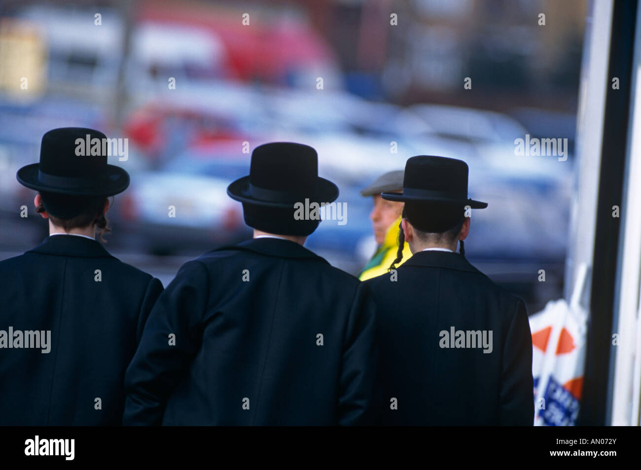 Les juifs hassidiques STAMFORD HILL LONDRES Banque D'Images