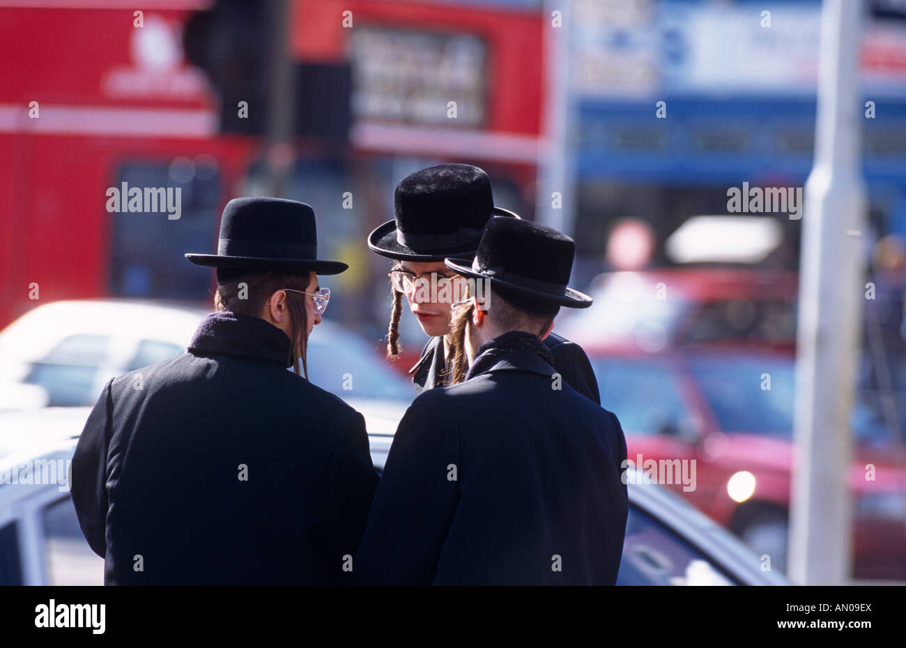 Les juifs hassidiques STAMFORD HILL LONDRES Banque D'Images