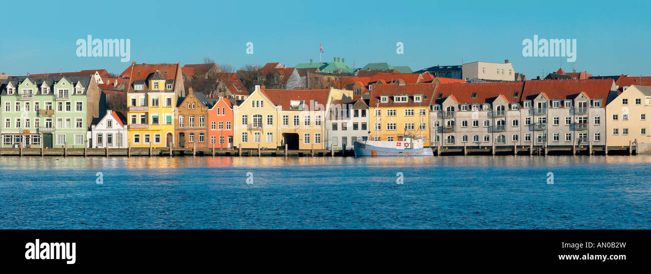 Pamorama de Sonderborg à l'ensemble du fjord de la SLA à l'architecture de l'île de Als Banque D'Images