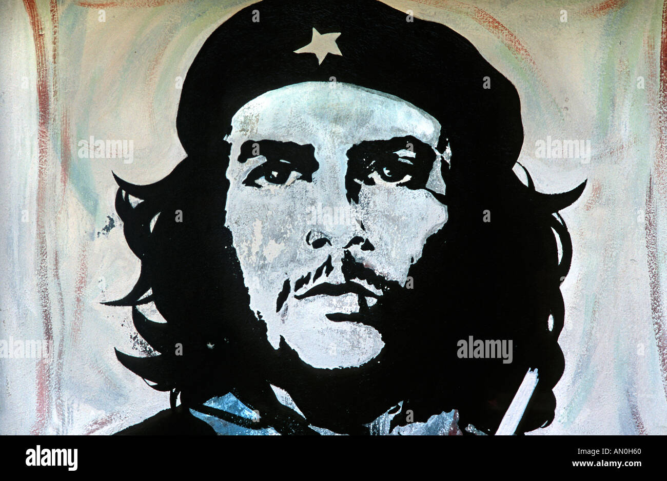 Peinture murale représentant Che Guevara Cuba Santiago de Cuba Banque D'Images