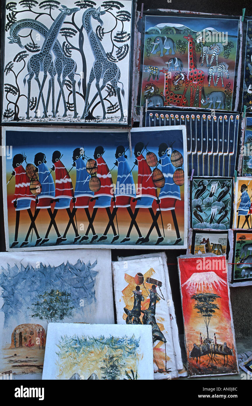 Zanzibar Tinga Tinga Painting Banque d'image et photos Alamy