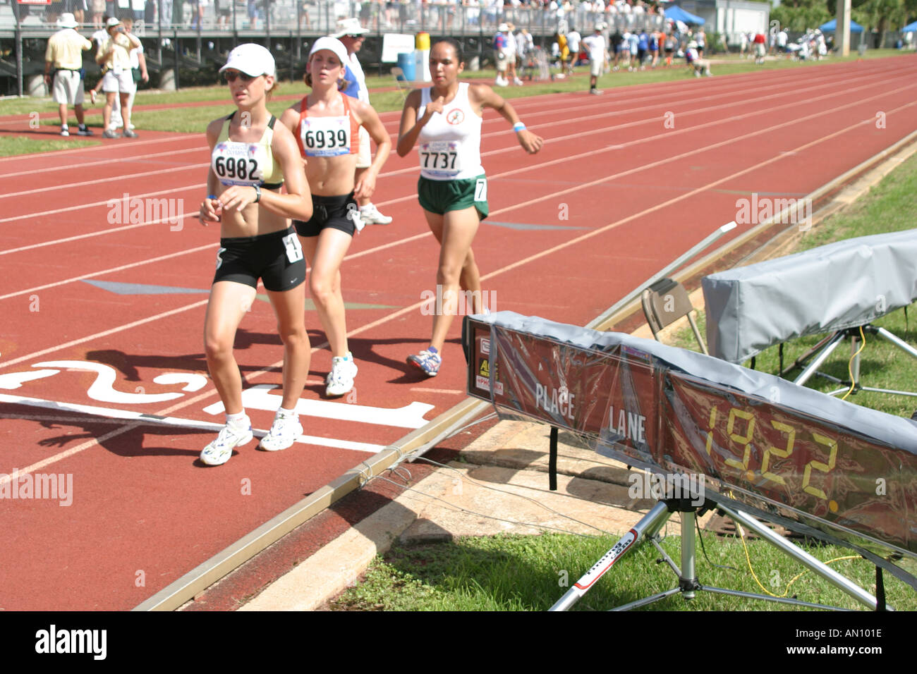 Miami Florida,Tropical Park,USA Track and Field National Junior Olympics,Etudiants éducation élèves élèves élèves,école,campus,apprendre apprend l'apprentissage,t Banque D'Images