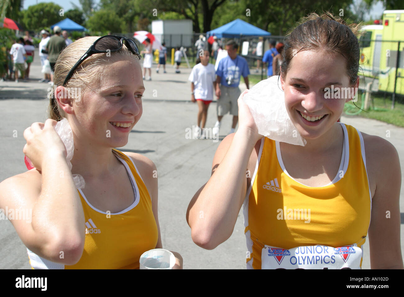 Miami Florida,Tropical Park,USA Track and Field National Junior Olympics,Etudiants éducation élèves élèves élèves,école,campus,apprendre apprend l'apprentissage,t Banque D'Images