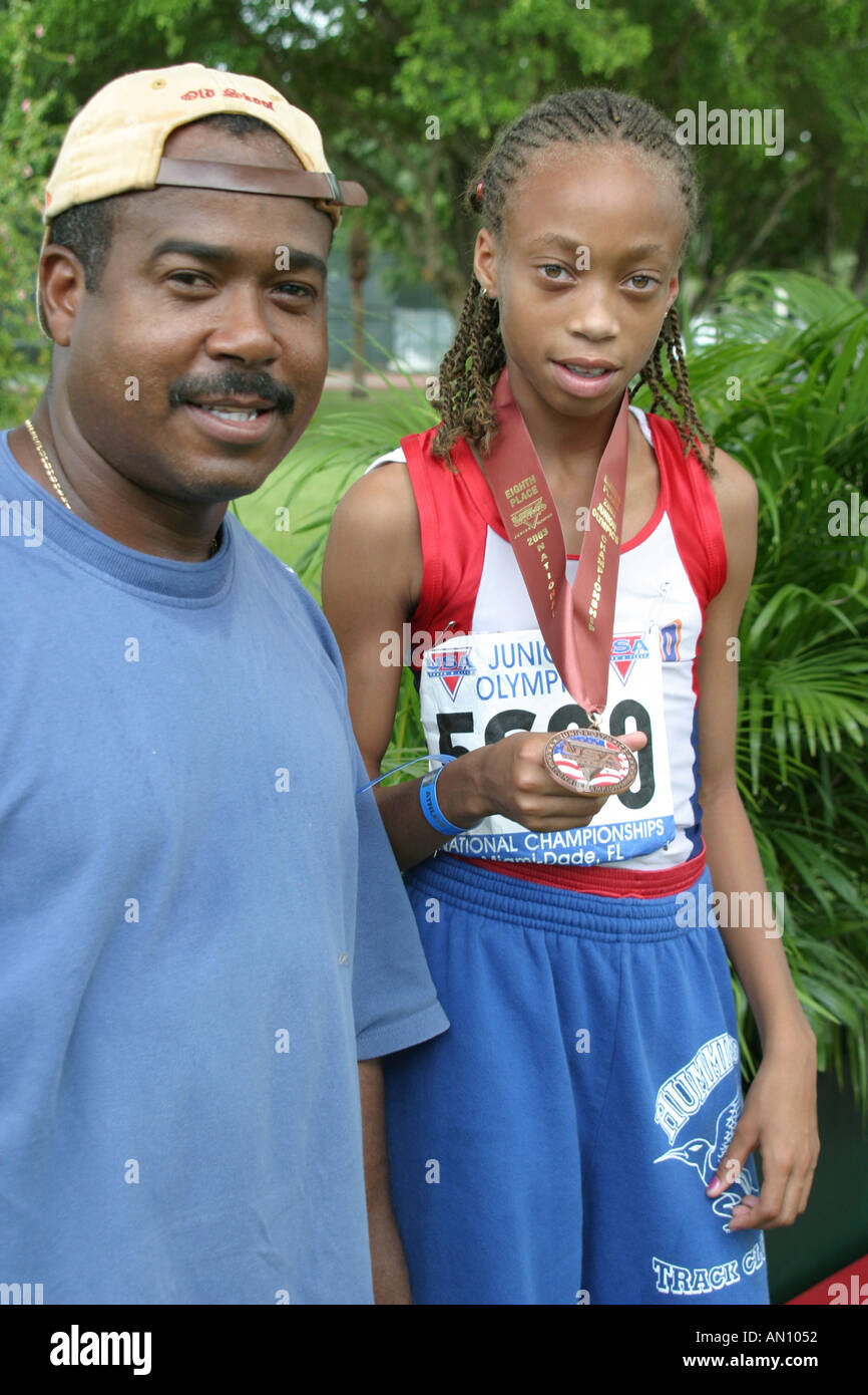 Miami Florida,Tropical Park,USA Track and Field National Junior Olympics,Etudiants éducation élèves élèves élèves,école,campus,apprendre apprend l'apprentissage,t Banque D'Images