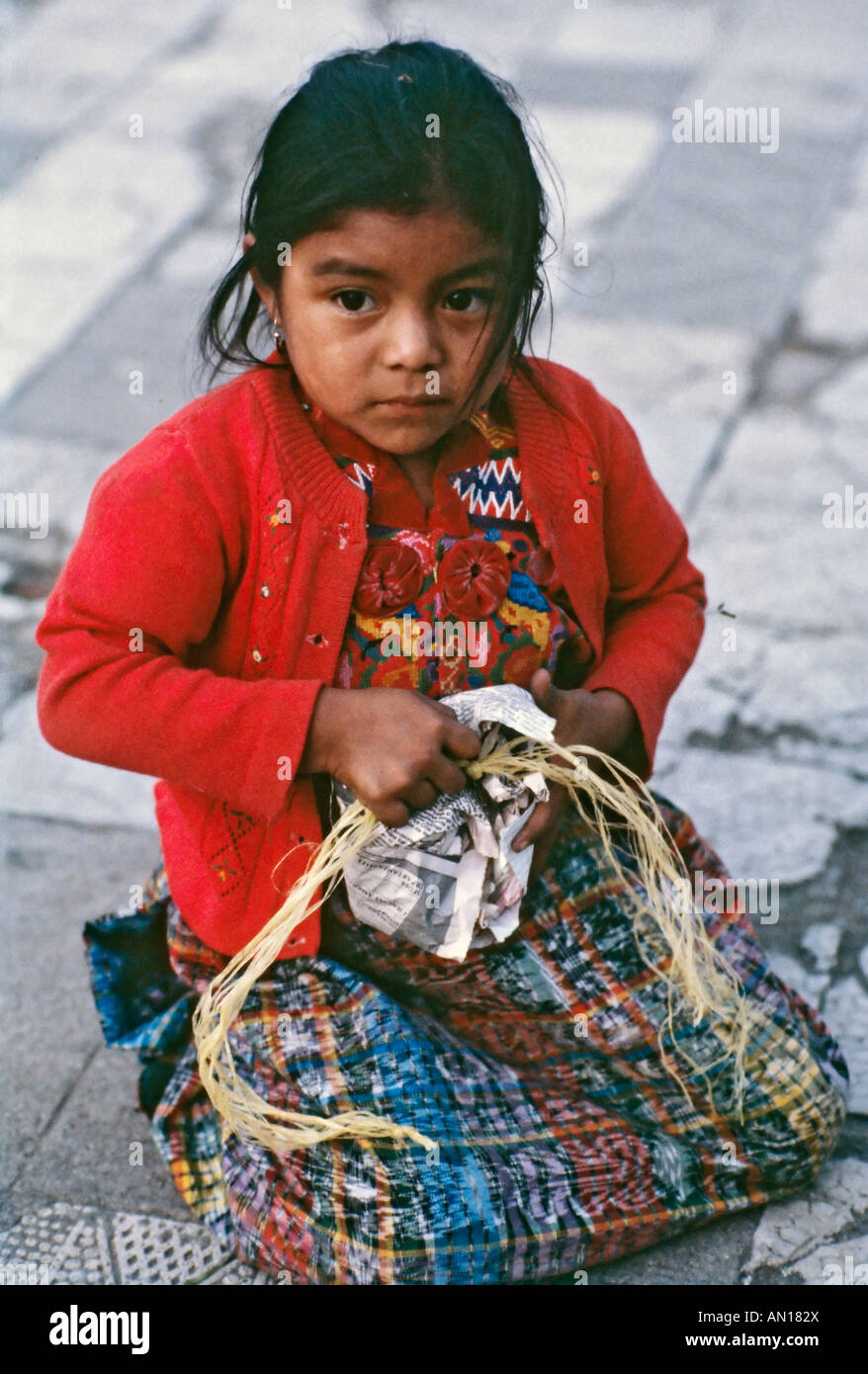 Portrait de jeune fille indienne comme dans Antigua Guatemala Banque D'Images